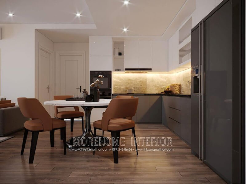 Mẫu tủ bếp chữ L được nhiều khách hàng lựa chọn cho nhiều căn hộ có diện tích nhỏ như chung cư, nhà phố... Thiết kế và sản xuất tủ bếp đẹp