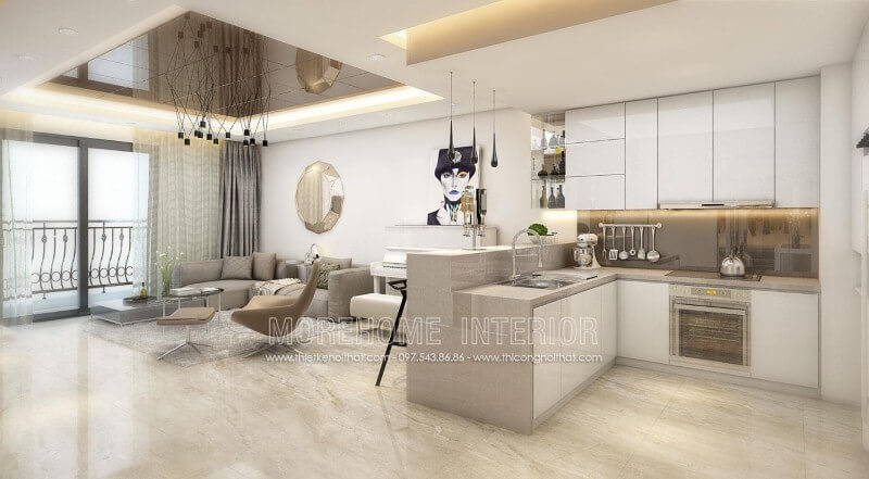 Mẫu tủ bếp gỗ chung cư đẹp Thiết kế tủ bếp đẹp