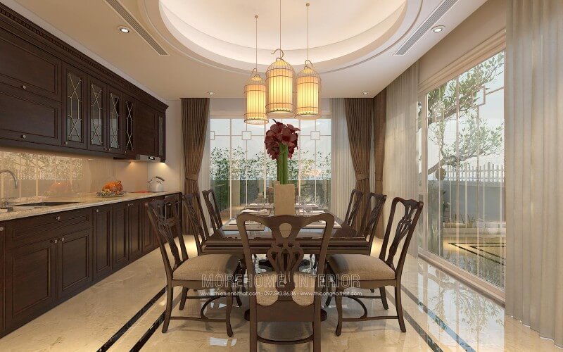 Thiết kế tủ bếp hiện đại tại biệt thự Vinhomes Thăng Long Tủ bếp đẹp
