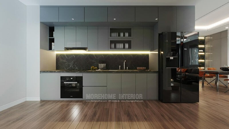 Mẫu tủ bếp cho nhà chung cư nhỏ tuyệt đẹp, giá rẻ Thiết kế chung cư