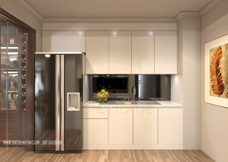 Tủ bếp hiên đại được lắp đặt gọn gàng tạo một mặt phẳng tiện nghi, đa năng, không tốn quá nhiều diện tích mà vẫn đầy đủ tính công năng. Tủ bếp hiện đại, tủ bếp chữ u, tủ bếp chữ i, tủ bếp chữ l